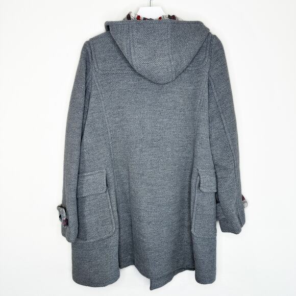 Old Navy Wool Blend Toggle Button Grey Long Hooded Winter Jacket Coat Medium - Picture 9 of 13